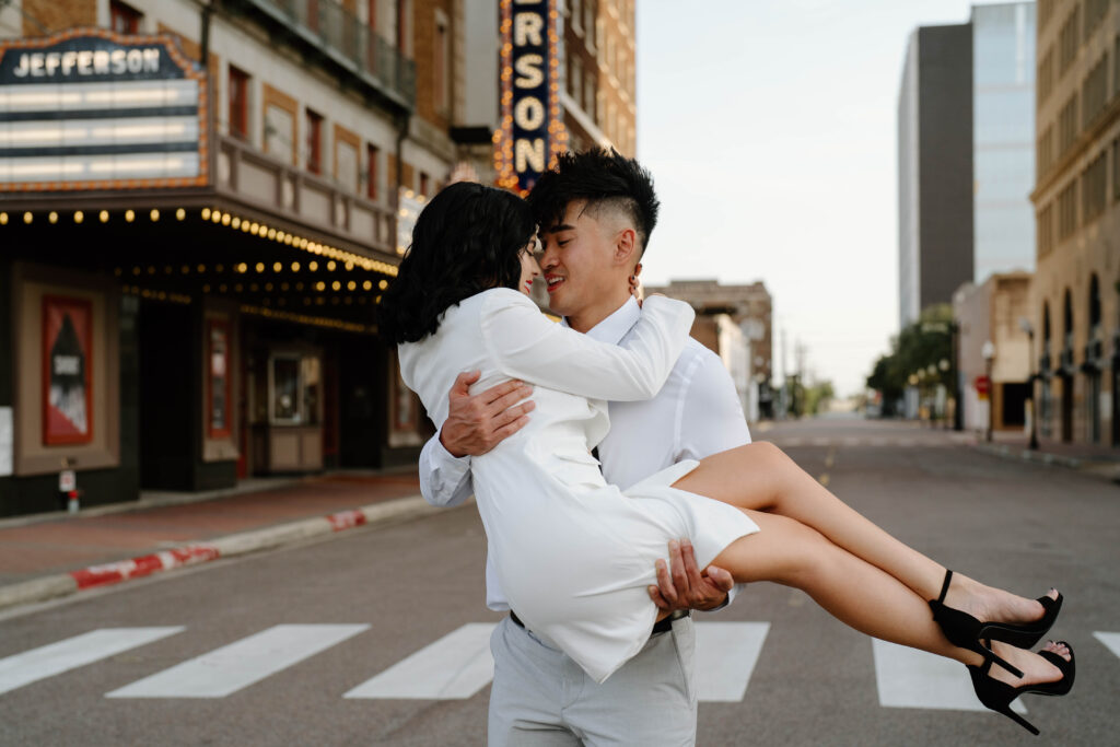 Downtown In the city Beaumont Texas - Jefferson theatre- Couple session