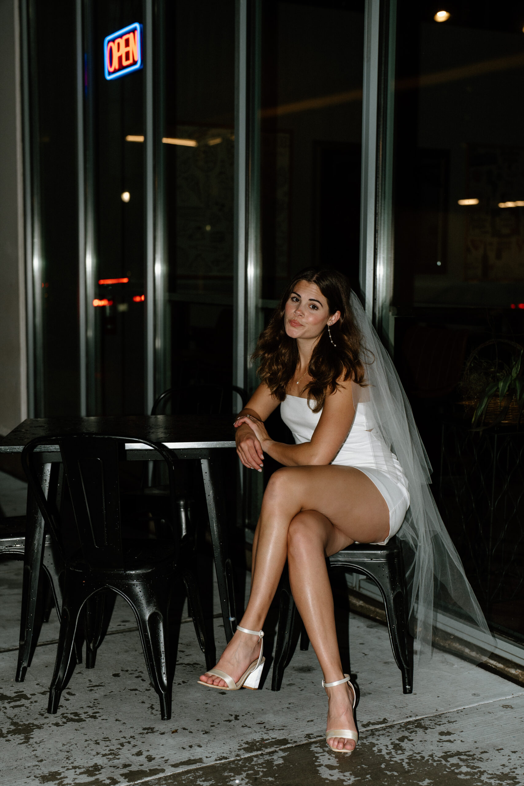 Downtown Houston Texas bridal Session Night Time with Flash! 