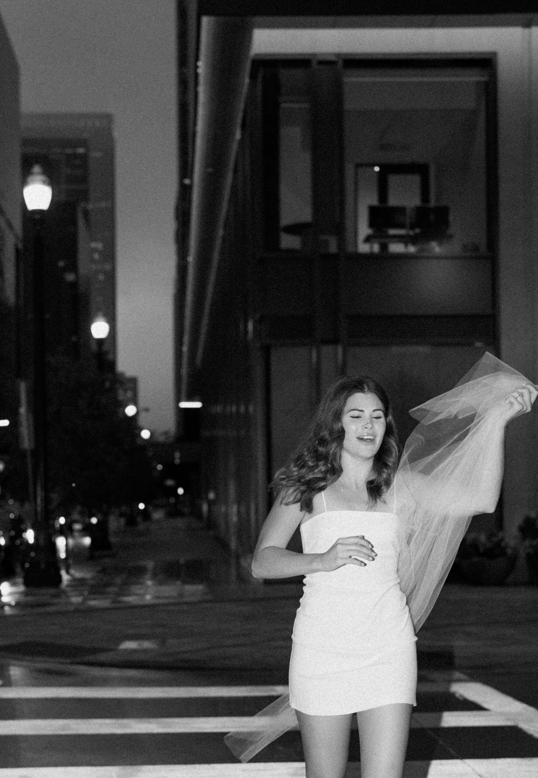 Bridals in the city Night time with flash
