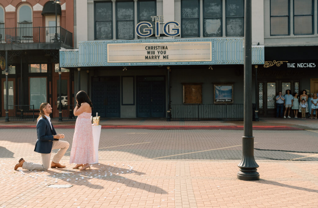 Surprise proposal in downtown beaumont texas